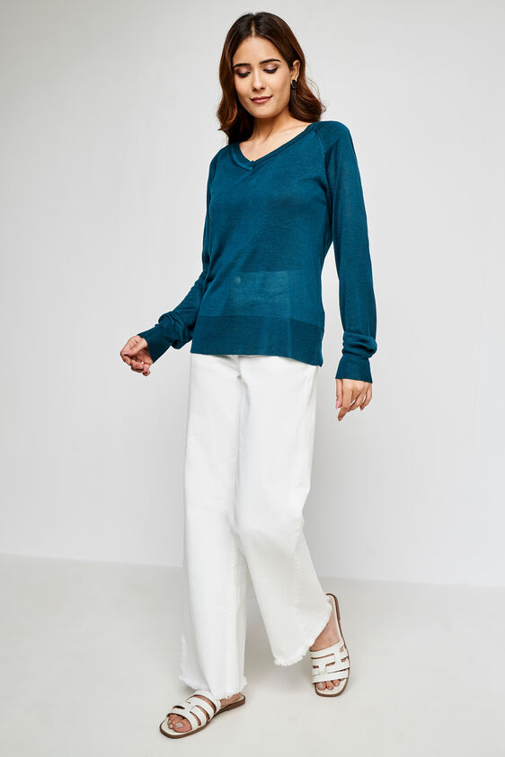 Solid Straight Top, Teal, image 3